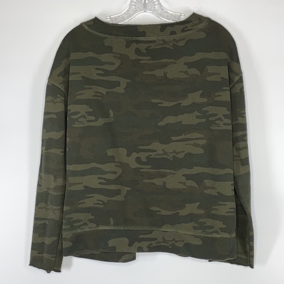 Sanctuary Green Camo Lace Up Sweatshirt Size Small - Picture 2 of 5